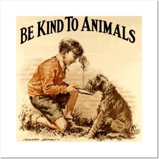 Vintage "Be Kind to Animals" - Little Boy Design Posters and Art